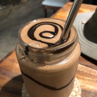 Chocolate coffee smoothie at Backyard Cafe - Riverside in Phnom Penh