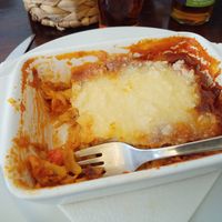 Vegan lasagna at Erbils in Munich