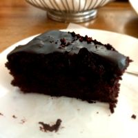 Chocolate cake (partially eaten, couldn't help it😅) at Erbils in Munich