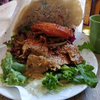 Kebab with extra chilli powder (added by myself) at Erbils in Munich