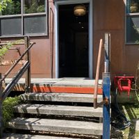 Steps to the downstairs courtyard at Redwing Cafe in Seattle