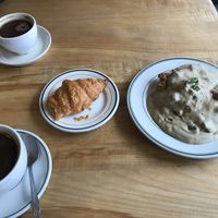 Vegan croissant (they have an almond croissant not pictured) and biscuits and gravy   at Redwing Cafe in Seattle