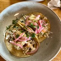 Tacos with mushroom molido at Berlingeri Cocina Artesanal in San Juan