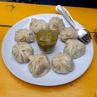 Momos (tibetan ravioli) at Vegan and Raw in Varanasi