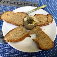 Humus w/ Brown Bread at Vegan and Raw in Varanasi