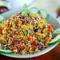 riz complet sauté: cơm lứt rang: sauté brown rice : delicious !  at Sen Thien Quan in Nha Trang