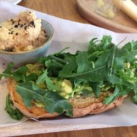 Avocado toast with hummus at Casamadie in Cesena