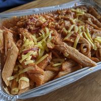 Penne with tomato & vegan cream sauce at Pizza Trier in Trier