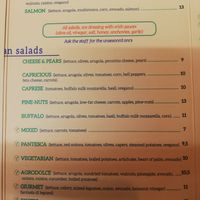 Karte at L'Insalata Ricca in Rome