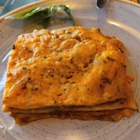 Lasagna with eggplant at L'Insalata Ricca in Rome