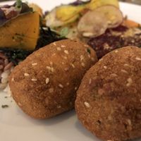 Croquettes main course  at Integral Figueres in Figueres