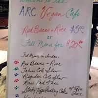 ARC cafe menu from Feb, 2015 (menu changes monthly) at ARC in Mobile