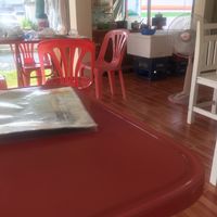 Little seating area.  at Vegetarian Food - Maenamkwai Rd in Kanchanaburi