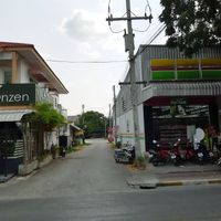 The way to the restaurant, walk into this street and you will find it on the left hand side at Vegetarian Food - Maenamkwai Rd in Kanchanaburi