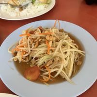 Green Papaya Salad. Lovely   at Vegetarian Food - Maenamkwai Rd in Kanchanaburi