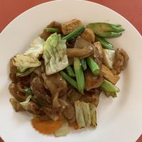 Flat Noodles with Tofu. Excellent  at Vegetarian Food - Maenamkwai Rd in Kanchanaburi