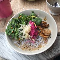 fermented tofu with miso soup + noodles at Happy M Kitchen in Gothenburg