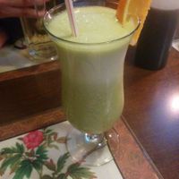 Peppermint and orange vegan shake at Chay Viet in Dresden