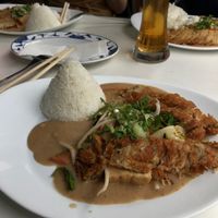 Vegan duck in peanut sauce   at Chay Viet in Dresden