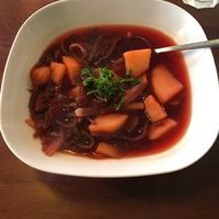 beet soup of the day at GYVAS baras in Vilnius