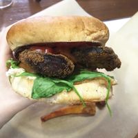 overcooked patty and the rest of the burger unfortunately didn’t have much substance either  at GYVAS baras in Vilnius