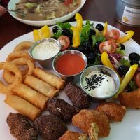 Miso soup and "when you want everything" snacks plate 😂🤣 at GYVAS baras in Vilnius