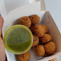 Garlic mushrooms and their pesto sauce at Luigi's Pizzeria in Dundee