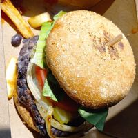 Black bean burger. at The Vegan Joint - DTLA in Los Angeles