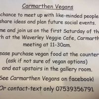 vegan group at Waverley Vegetarian Restaurant in Carmarthen