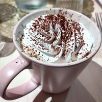 Hot chocolate with Chantilly at Les Demoiselles de Montpellier in Montpellier