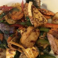 Eggplant with chick*n. at Vegan House in Phoenix