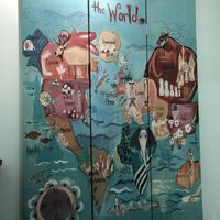 Just a cool shot of the bathroom mural in the ladies’! at Vegan House in Phoenix