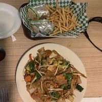 Jungle noodles & chkn wrap  at Vegan House in Phoenix