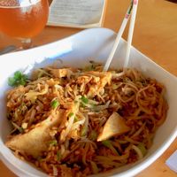 Pad Thai (order with tofu & ask for it to be made vegan — they’ll leave out the egg)  at The Bee's Knees in Augusta