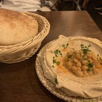  Hummus with pita bread  at Hummus in Barcelona