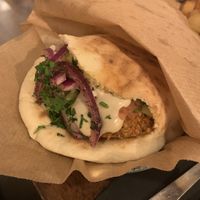 Pita falafel  at Hummus in Barcelona