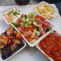 Mediterranean salad at Hummus in Barcelona