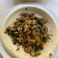 Hummus with mushrooms  at Hummus in Barcelona