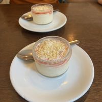  Vegan panna cotta. at Hummus in Barcelona