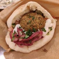Falafel pita at Hummus in Barcelona