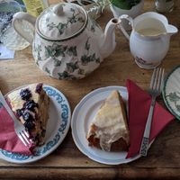 Vegan cakes and tea for two at The Cornerhouse Cafe in Berwick-upon-tweed