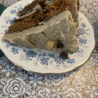 Coffee and walnut cake  at The Cornerhouse Cafe in Berwick-upon-tweed