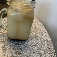 Soya milk iced latte with chocolate syrup   at The Cornerhouse Cafe in Berwick-upon-tweed