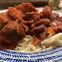 Sweet potato and mixed bean chilli  at The Cornerhouse Cafe in Berwick-upon-tweed