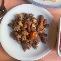 Black beans in a tomato sauce  at Pema Thang in Paris