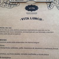 Menu at VITA - Palermo in Buenos Aires