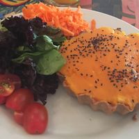 tarta de calabaza y choclo/ pumpink and corn quiche at VITA - Palermo in Buenos Aires