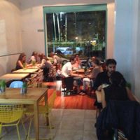 modern and bright indoor seating at VITA - Palermo in Buenos Aires