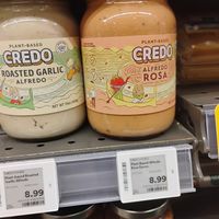 Vegan Alfredo sauces. (Love the roasted garlic Alfredo) at Whole Foods Market in West Palm Beach