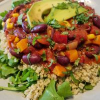 Chili sin carne with quinoa at HaPP in Luxembourg City